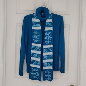 Dressbarn Knit Turtleneck Sweater w/ Scarf